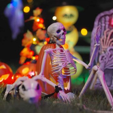 Decorazione Scheletro di Halloween 2 pz Bianco 155 x 38.5 cm