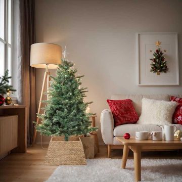 Collare per Albero di Natale Quadrato Marrone 70 x 70 x 28 cm