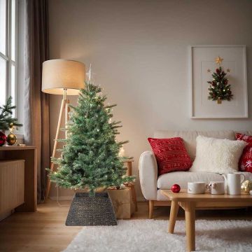 Collare per Albero di Natale Quadrato Nero 60 x 60 x 28 cm