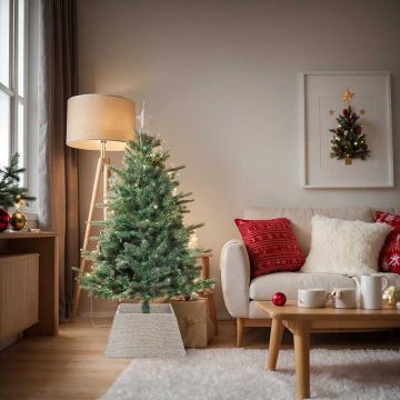 Collare per Albero di Natale Quadrato Bianco 60 x 60 x 28 cm