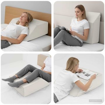 Cuscino per Gambe 63 x 52 x 19,5 cm Duro Schiuma PU Bianco