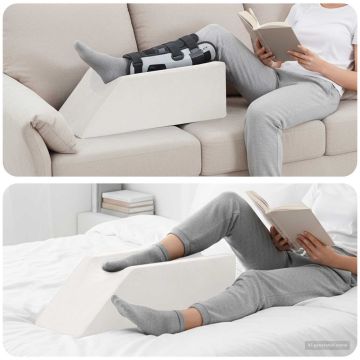 Cuscino per Gambe 68 x 25 x 21,5 cm Duro Schiuma PU Bianco