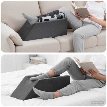 Cuscino per Gambe 68 x 25 x 21,5 cm Duro Schiuma PU Grigio