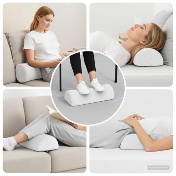 Cuscino per Gambe 52 x 20 x 12 cm Medio Schiuma Memory Bianco