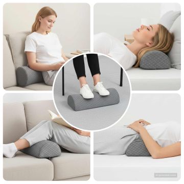 Cuscino per Gambe 52 x 20 x 11 cm Medio Schiuma Memory Grigio