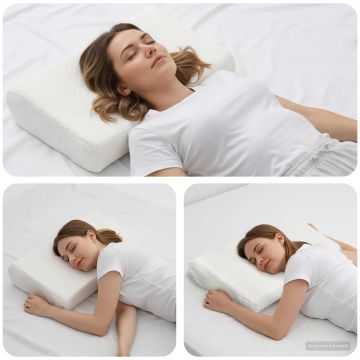 Cuscino da Letto 57 x 37 x 11,5 cm Medio Schiuma Memory Bianco