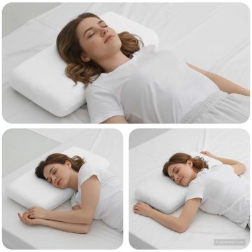 Cuscino da Letto 70 x 36 x 7 cm Medio Schiuma Memory Bianco