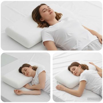 Cuscino da Letto 74 x 39 x 13 cm Medio Schiuma Memory Bianco