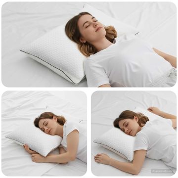 Cuscino Shread Bianco 80 x 40 x 14,5 cm Schiuma Memory
