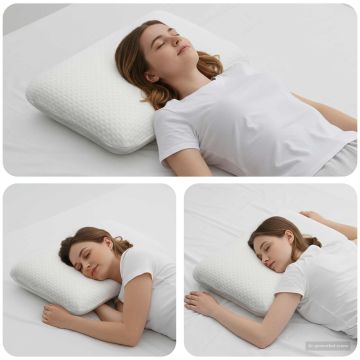Cuscino da Letto 74 x 39 x 13 cm Schiuma Memory Bianco