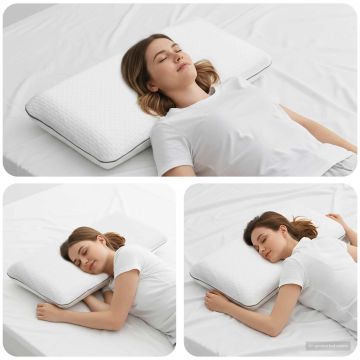 Cuscino da Letto 70 x 40 x 14 cm Medio Schiuma Gel Bianco