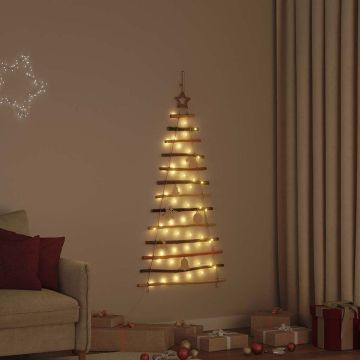 Albero di Natale Naturale 120 cm Legno di Frassino Massiccio