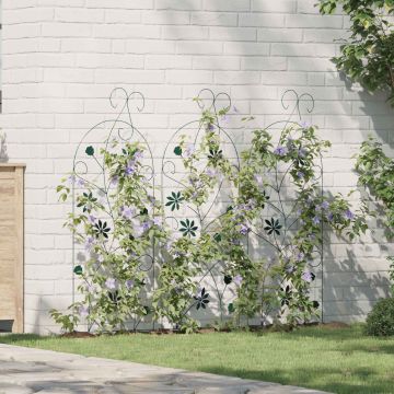 Recinzione per Giardino 3 pz Verde 112 x 39,5 cm Acciaio