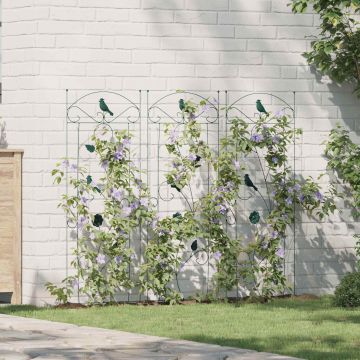 Recinzione per Giardino 3 pz Verde 110 x 40 cm Acciaio