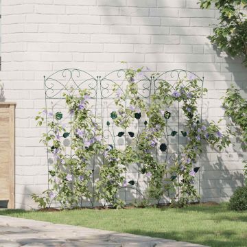 Recinzione per Giardino 3 pz Verde 110,5 x 42,5 cm Acciaio