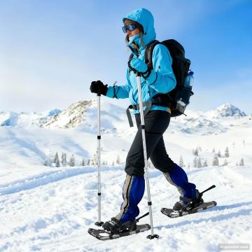 Racchette da neve 3 in 1 con bastoni da trekking Argento e Nero