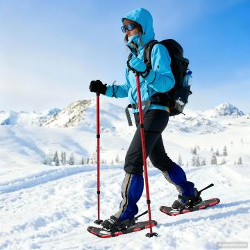 Racchette da neve 3 in 1 con bastoni da trekking Rosso e Nero