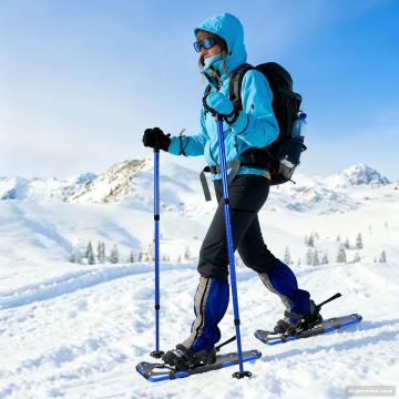 Racchette da neve 3 in 1 con bastoni da trekking Blu e Nero