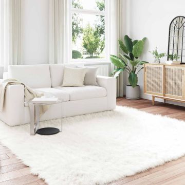Tappeto in finta TAFALLA Bianco 200 x 200 cm Poliestere