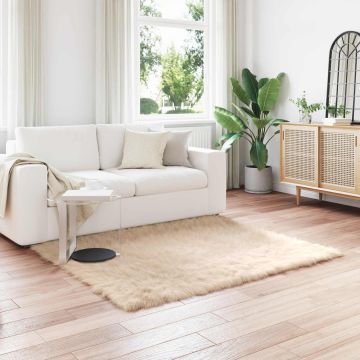 Tappeto in finta TAFALLA Beige 120 x 120 cm Poliestere