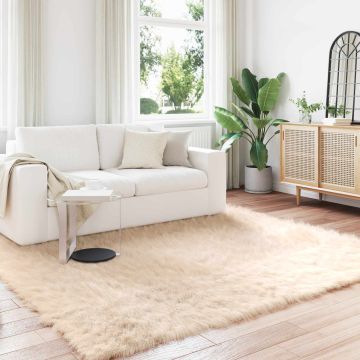 Tappeto in finta TAFALLA Beige 200 x 200 cm Poliestere