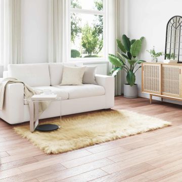 Tappeto in finta TAFALLA Crema 120 x 170 cm Poliestere