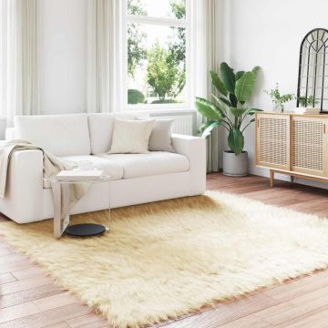 Tappeto in finta TAFALLA Crema 240 x 240 cm Poliestere