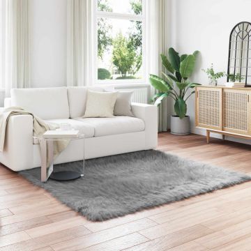 Tappeto in finta TAFALLA Grigio 160 x 160 cm Poliestere