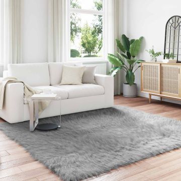 Tappeto in finta TAFALLA Grigio 240 x 240 cm Poliestere