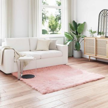 Tappeto in finta TAFALLA Rosa 160 x 160 cm Poliestere