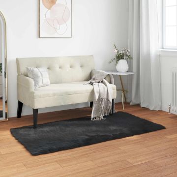 Tappeto in finta TAFALLA Nero 60 x 110 cm Poliestere