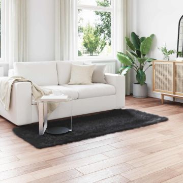 Tappeto in finta TAFALLA Nero 80 x 200 cm Poliestere