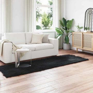 Tappeto in finta TAFALLA Nero 80 x 250 cm Poliestere
