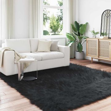 Tappeto in finta TAFALLA Nero 240 x 240 cm Poliestere