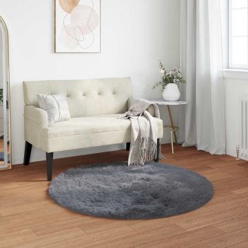 Tappeto in finta TAFALLA Antracite Ø 100 cm Poliestere