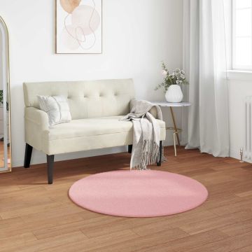 Tappeto antiscivolo in sintetica di coniglio OLITE Rosa Ø 80 cm