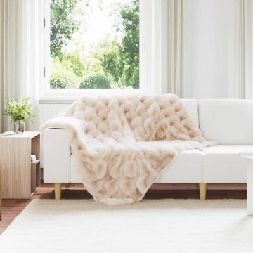 Coperta antiscivolo in sintetica di coniglio Olite Beige