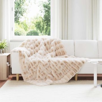 Coperta antiscivolo in sintetica di coniglio Olite Beige