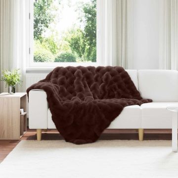 Coperta antiscivolo in sintetica di coniglio Olite Cammello