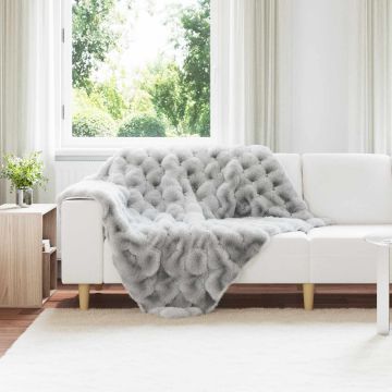 Coperta antiscivolo in sintetica di coniglio Olite 4 pz Grigio