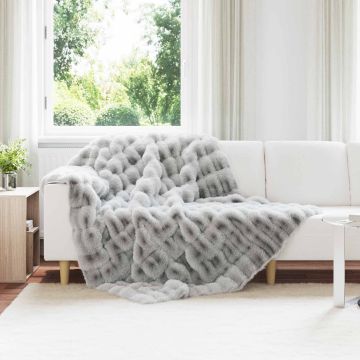 Coperta antiscivolo in sintetica di coniglio Olite 4 pz Grigio