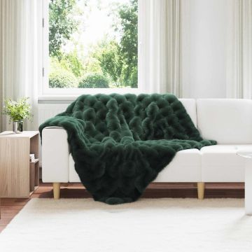Coperta antiscivolo in sintetica di coniglio Olite Verde Scuro