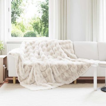 Coperta antiscivolo in sintetica di coniglio Olite Bianco