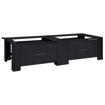Pedestallo per Lavatrice 2 pz Nero 127 x 54,5 x 32,5 cm Acciaio