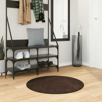 Tappeto a pelo medio, morbido e lavabile HUARTE Marrone Ø 80 CM