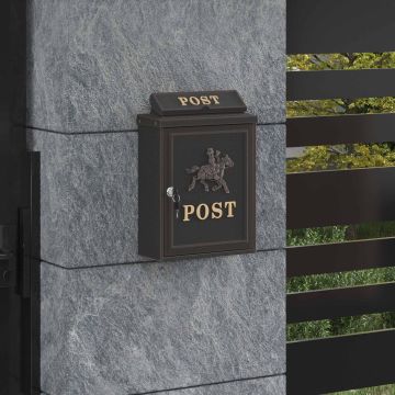 Cassetta Postale da Muro con porta Bronzo 29 x 13 x 41 cm