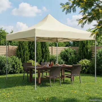 Tenda Party 291 x 291 x 315 cm Crema Tessuto Oxford