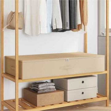 Scatola di Stoccaggio Tessuto non tessuto 90 x 48 x 15 cm Crema