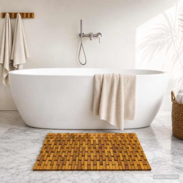 Tappetini da bagno Naturale 55 x 80 cm Legno di Acacia Massello