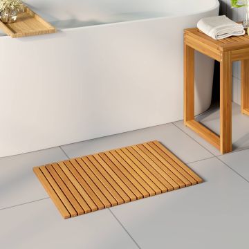 Tappeto da bagno Naturale 60 x 40 cm Legno di Acacia Massello